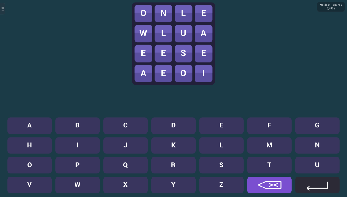 Letter Storm word game